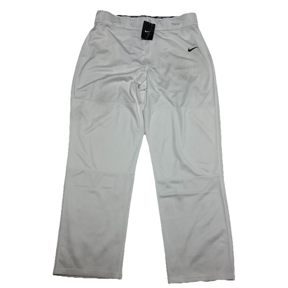 Nike Mens XL White Baseball Pants Straight Leg Fit Full Length